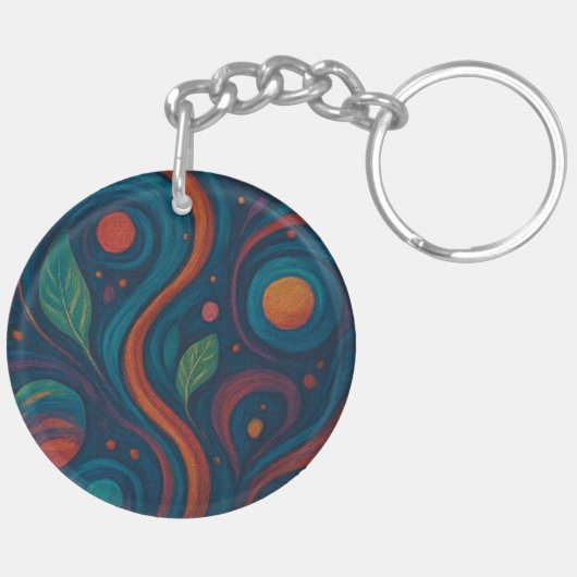Botanische Bliss Full-Print Sleutelhanger (Achterkant Rechts)