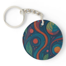 Botanische Bliss Full-Print Sleutelhanger