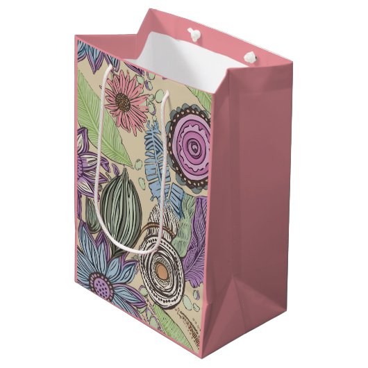 Botanische Bliss Medium Cadeauzakje (Voorkant Gekanteld)