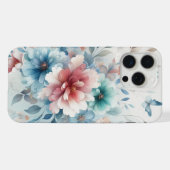 Botanische Bliss met Blauwe iPhone Hoesje (Achterkant horizontaal)