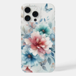Botanische Bliss met Blauwe iPhone 15 Pro Max Case