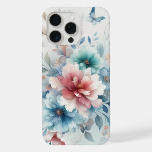 Botanische Bliss met Blauwe iPhone 15 Pro Max Case