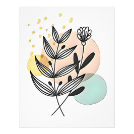 Botanische Bliss – Minimalistische Bloemkunst Foto Afdruk