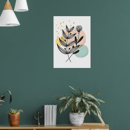 Botanische Bliss – Minimalistische Bloemkunst Poster