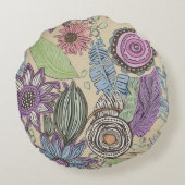 Botanische Bliss Rond Kussen (Achterkant)