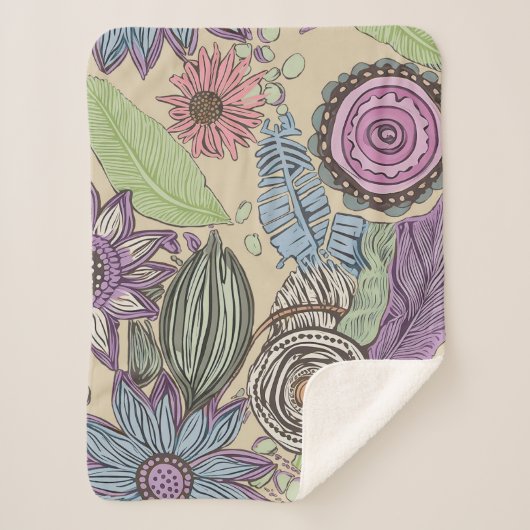 Botanische Bliss Sherpa Deken (Voorkant)