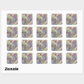 Botanische Bliss Vierkante Sticker (Vel)