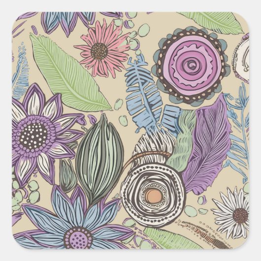 Botanische Bliss Vierkante Sticker (Voorkant)