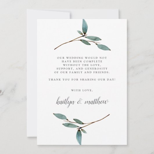 Botanische Bliss Weddenschap Foto bedankt (Achterkant)