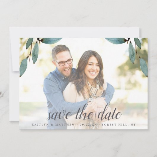 Botanische Bliss Wedding Foto Save The Date (Voorkant)