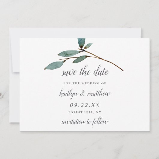 Botanische Bliss Wedding Foto Save The Date (Achterkant)