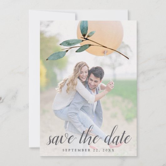 Botanische Bliss Wedding Photo Save the Date (Voorkant)
