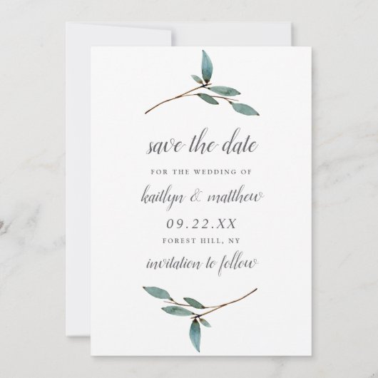 Botanische Bliss Wedding Photo Save the Date (Achterkant)