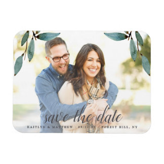Botanische Bliss Wedding Photo Save the Date Magneet
