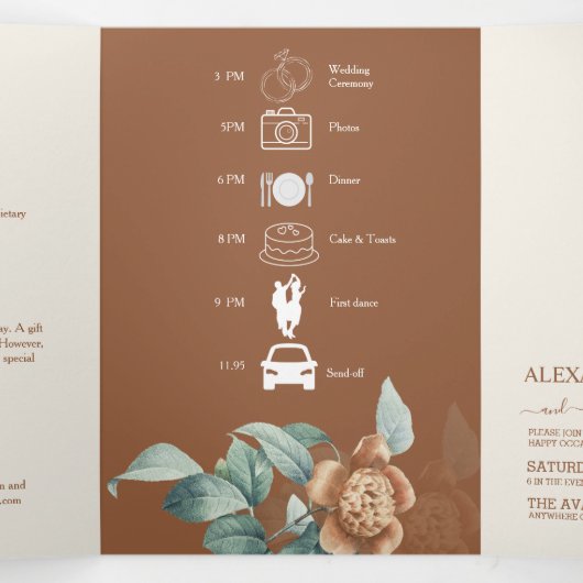  botanische bloeding drieluik uitnodiging (Binnenkant midden)