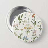 Botanische Bloei - Elegante Bloem Ronde Button 7,6 Cm (Voorkant /achterkant)