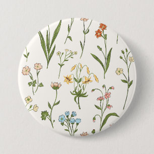 Botanische Bloei - Elegante Bloem Ronde Button 7,6 Cm