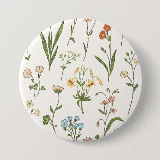 Botanische Bloei - Elegante Bloem Ronde Button 7,6 Cm (Voorkant)