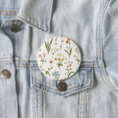 Botanische Bloei - Elegante Bloem Ronde Button 7,6 Cm (In situ)