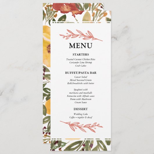 Botanische bloei Kaart in het menu Tekenen (Voorkant / Achterkant)