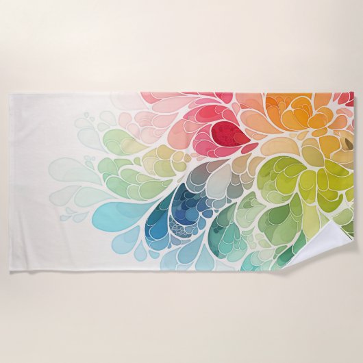 Botanische Bloei Regenboog Strandhanddoek Strandlaken (Voorkant)