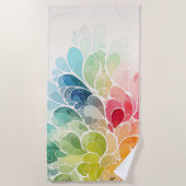 Botanische Bloei Regenboog Strandhanddoek Strandlaken (Voorkant)