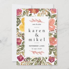 Botanische Bloei Schilderen Save the Date Uitnodig Kaart