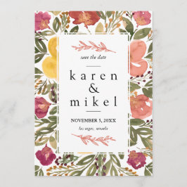 Botanische Bloei Schilderen Save the Date Uitnodig Kaart