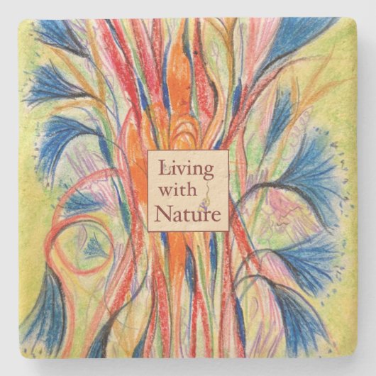 Botanische bloei – stenen onderzetter (Voorkant)