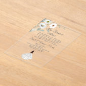 Botanische bloem acryl Quinceanera uitnodiging (Laagn)