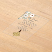 Botanische bloem acryl Quinceanera uitnodiging (Laagn)