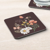 Botanische bloem Boho Bier Onderzetter (Linkerzijde)