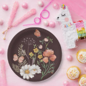 Botanische bloem Boho Papieren Bordje (Feest)