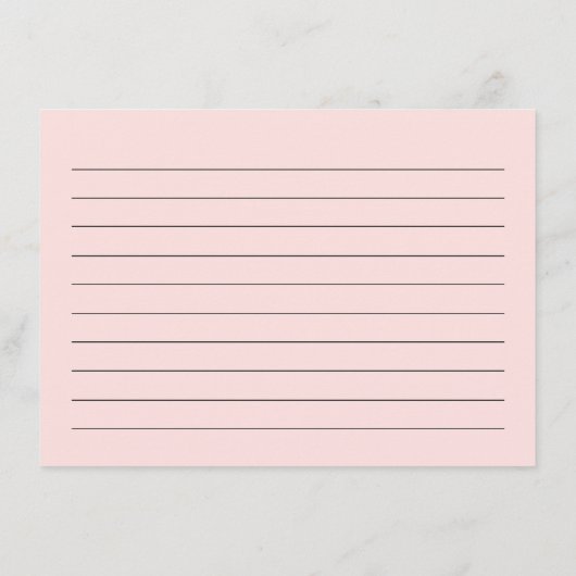 Botanische Bloem Bruidsfeest Receptkaart Informatiekaartje (Achterkant)