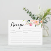 Botanische Bloem Bruidsfeest Receptkaart Informatiekaartje (Staand voorkant)