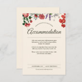  Botanische Bloem Bruiloft Accommodatie Informatiekaartje (Voorkant / Achterkant)
