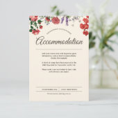  Botanische Bloem Bruiloft Accommodatie Informatiekaartje (Staand voorkant)