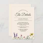 Botanische Bloem Bruiloft Details Info Informatiekaartje (Voorkant / Achterkant)