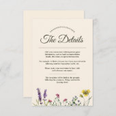 Botanische Bloem Bruiloft Details Info Informatiekaartje (Voorkant / Achterkant)