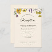 Botanische Bloem Bruiloft Receptie Info Informatiekaartje (Voorkant / Achterkant)