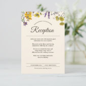 Botanische Bloem Bruiloft Receptie Info Informatiekaartje (Staand voorkant)