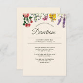 Botanische Bloem Bruiloft Routebeschrijving Info Informatiekaartje (Voorkant / Achterkant)