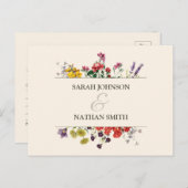  Botanische Bloem Bruiloft RSVP Briefkaart (Voorkant / Achterkant)