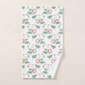 Botanische bloem en bij bad handdoek (Handdoek)