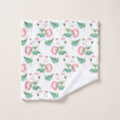 Botanische bloem en bij bad handdoek (Wasdoekje)