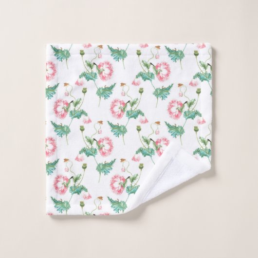 Botanische bloem en bij bad handdoek (Wasdoekje)