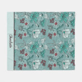 Botanische bloem gepersonaliseerde naam fleece deken (Voorkant (Horizontaal))