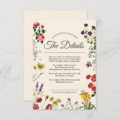  Botanische Bloem Illustraties Bruiloft Informatiekaartje (Voorkant / Achterkant)