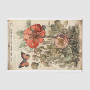 Botanische bloem illustraties op perkament nr. 3 tissuepapier