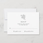 Botanische bloem monogram bruiloft RSVP kaartje (Voorkant)